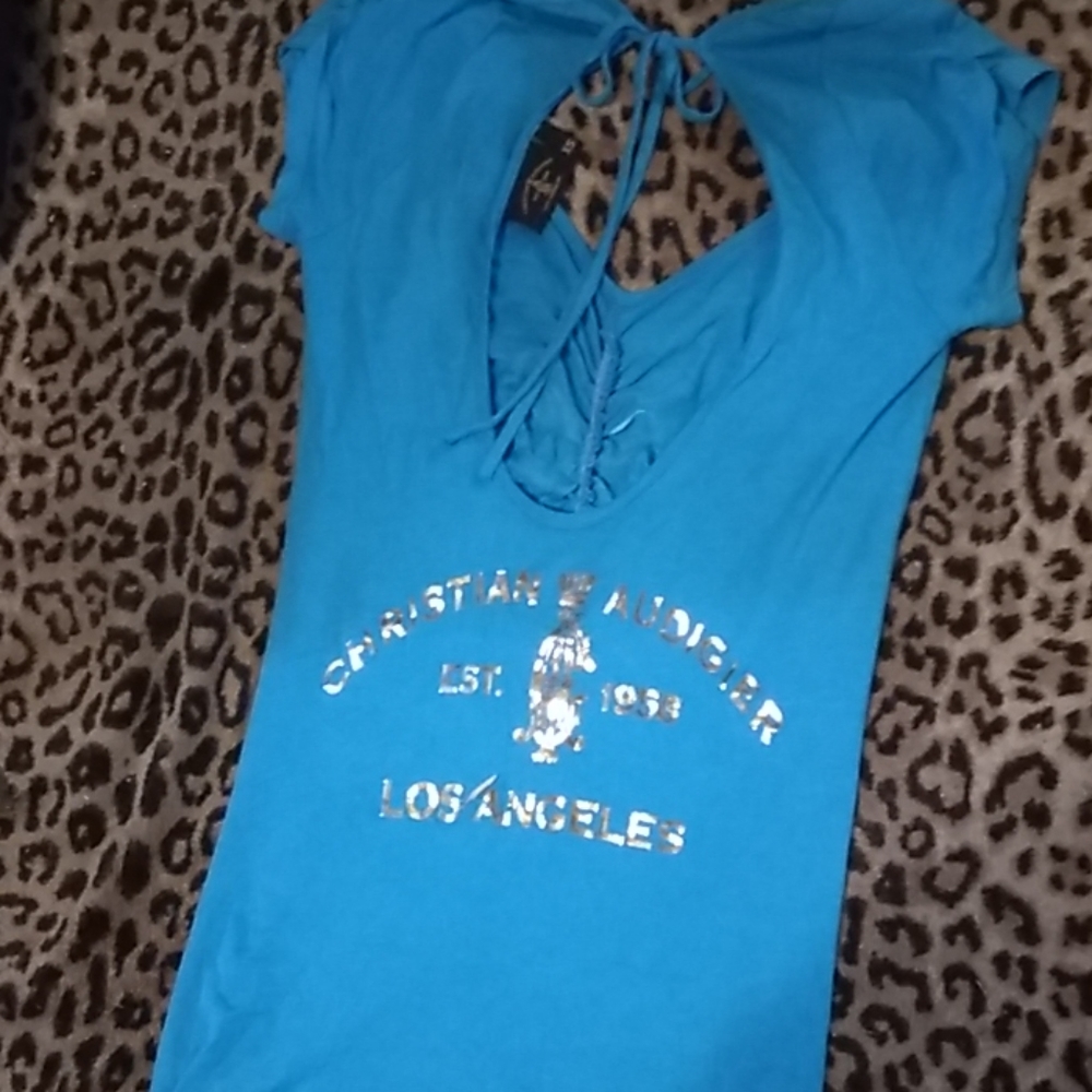 NWT Christian Audigier open back tattoo tee (XS) - Picture 5 of 8